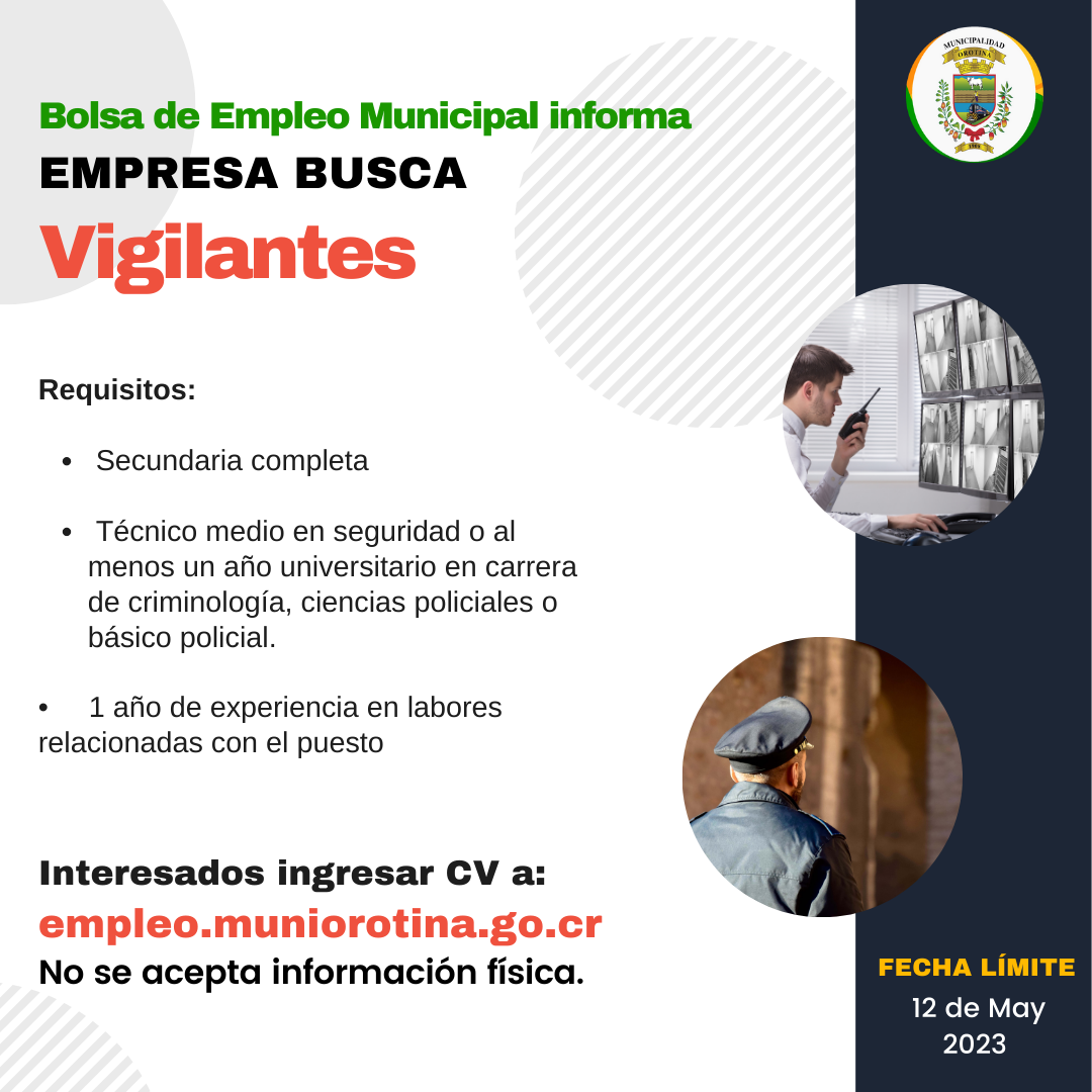 EMPRESA REQUIERE ACTUALIZAR BASE DE DATOS PARA VIGILANTES